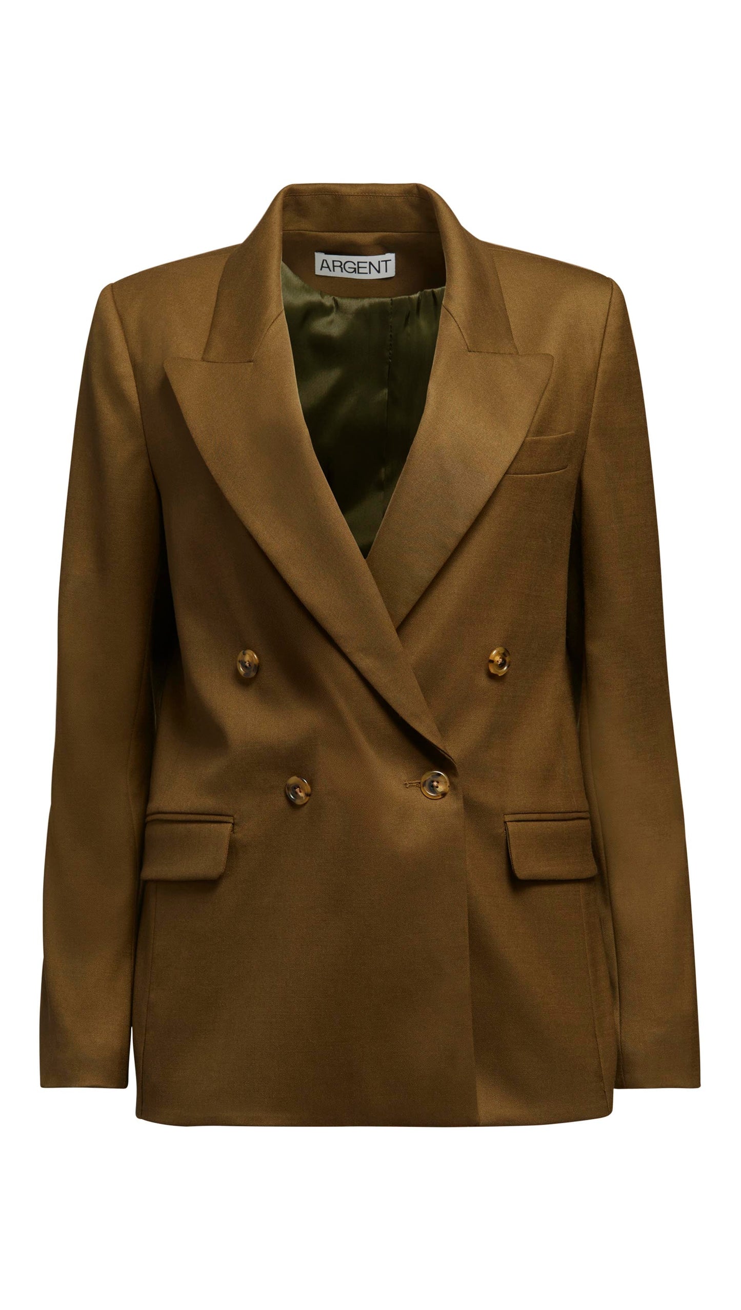 Peak Lapel Blazer in Seasonless Wool | Mushroom