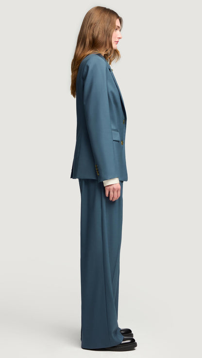 Two-Button Blazer in Seasonless Wool | Stone Blue