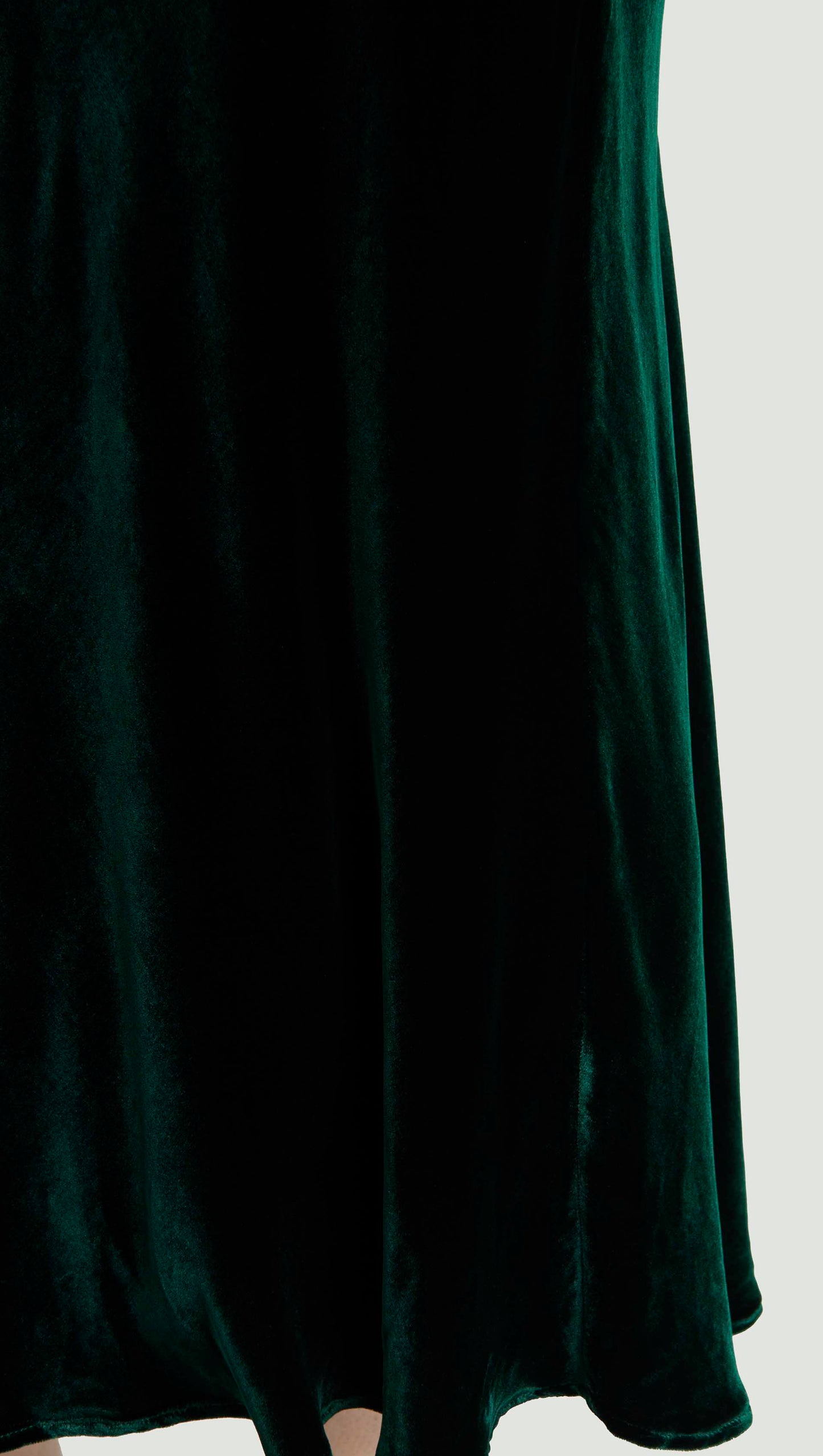 Bias Midi Skirt in Velvet | Deep Forest