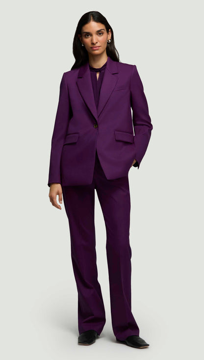 Notch Lapel Blazer in Seasonless Wool | Grape