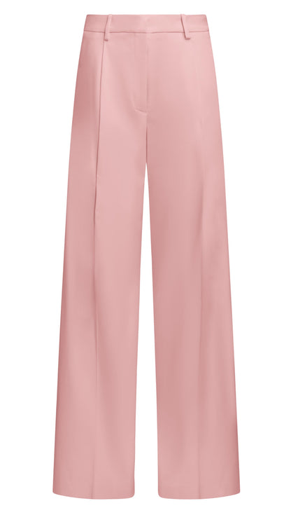 Single Pleat Trouser in Seasonless Wool | Soft Pink