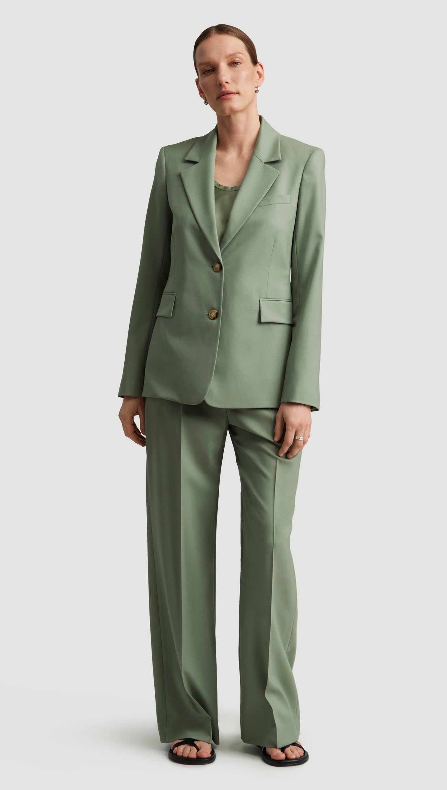 Two-Button Blazer in Seasonless Wool | Pistachio