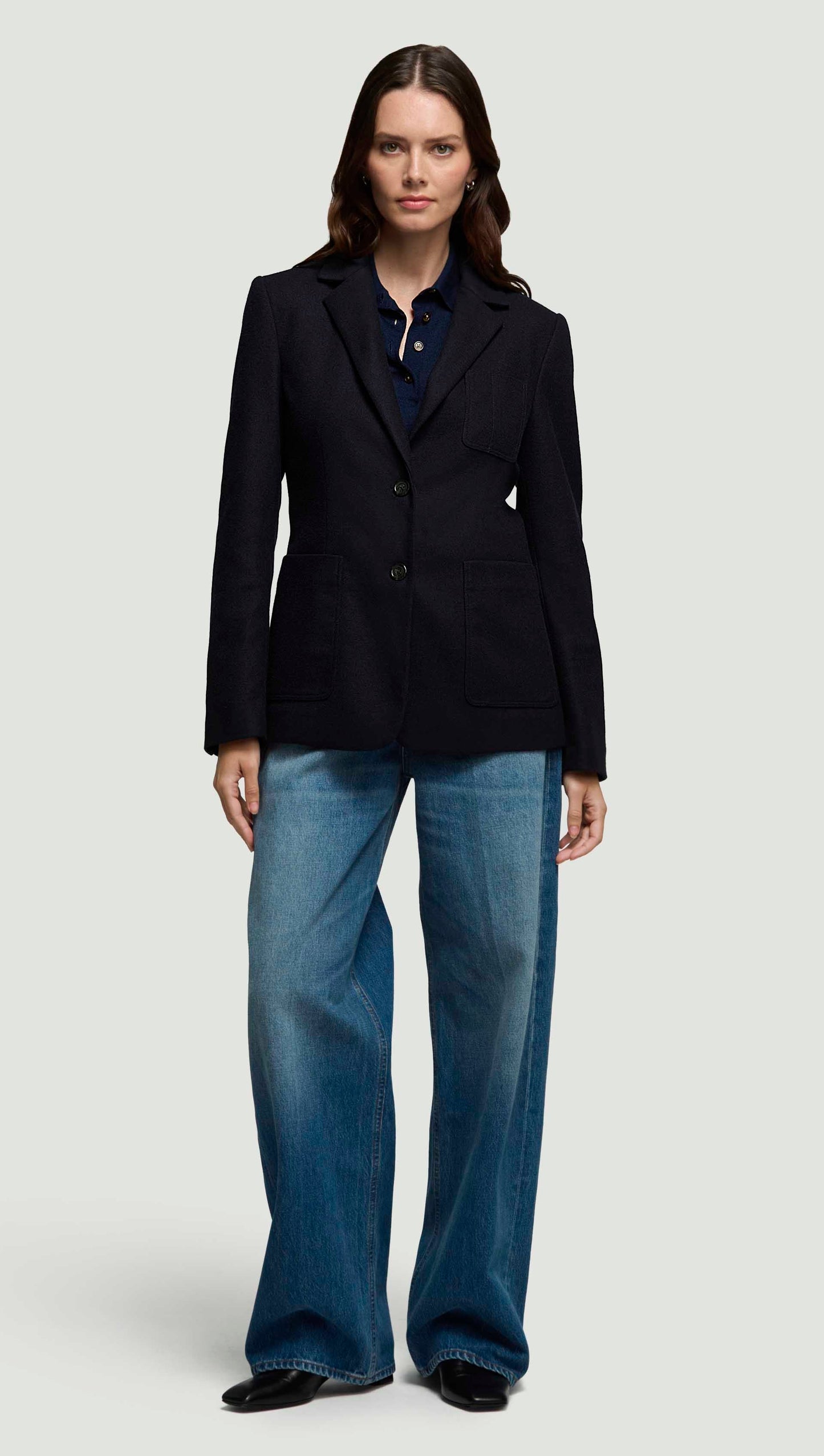 Unlined Weekend Blazer in Double-Faced Wool | Navy