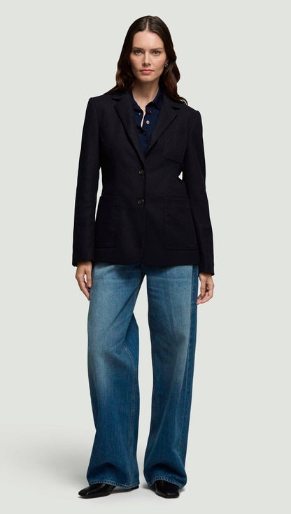 Unlined Weekend Blazer in Double-Faced Wool | Navy
