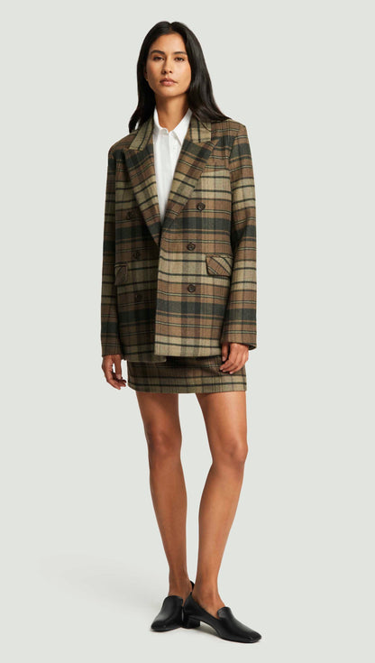 Raglan Blazer in Flannel | Green Plaid
