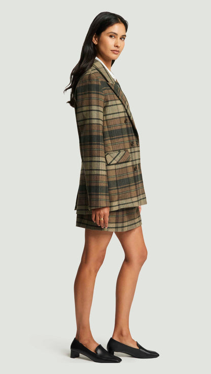 Raglan Blazer in Flannel | Green Plaid