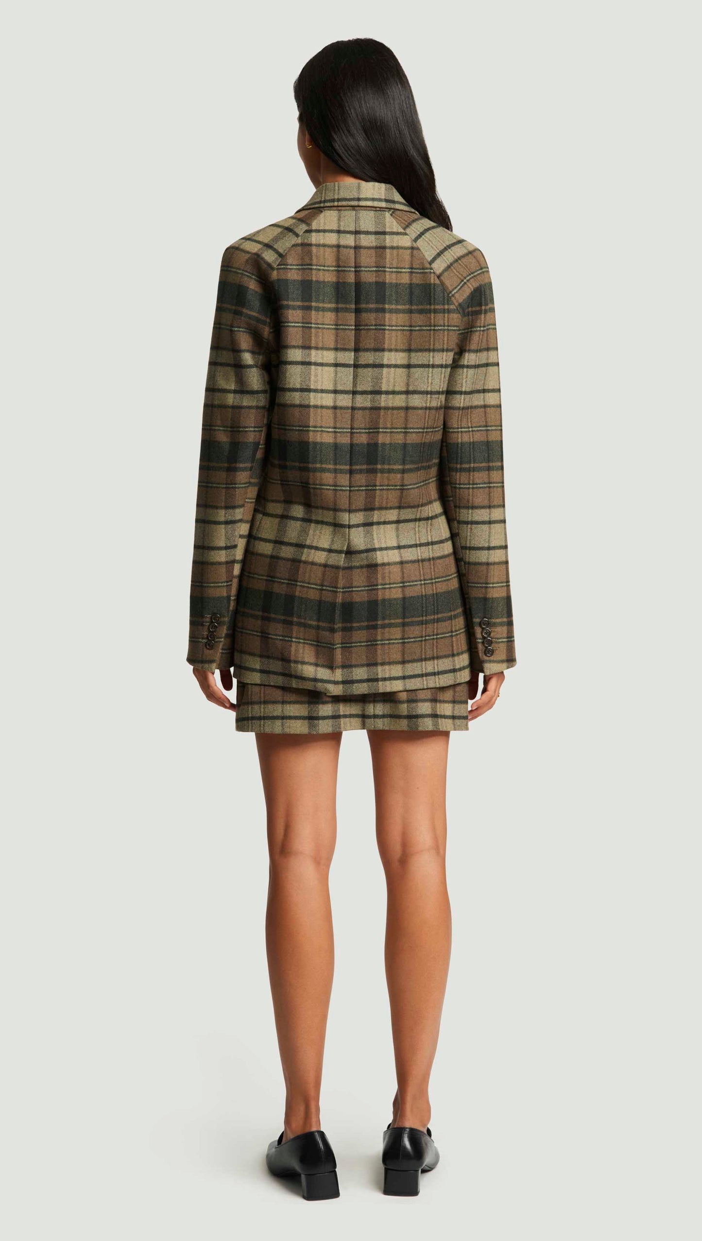Raglan Blazer in Flannel | Green Plaid