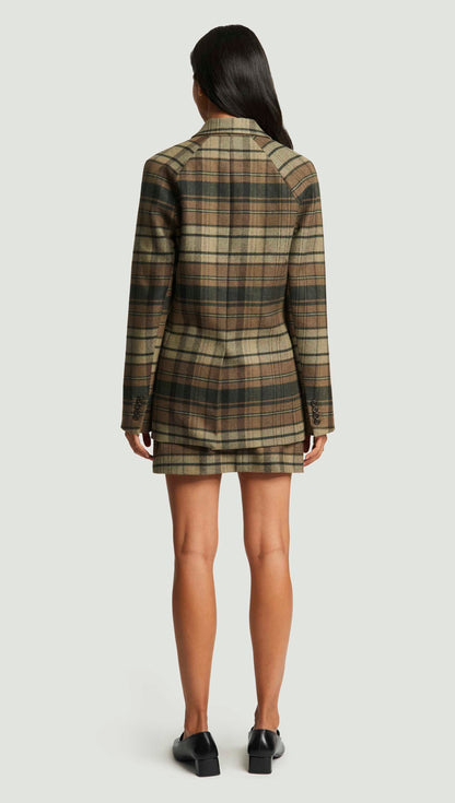 Raglan Blazer in Flannel | Green Plaid