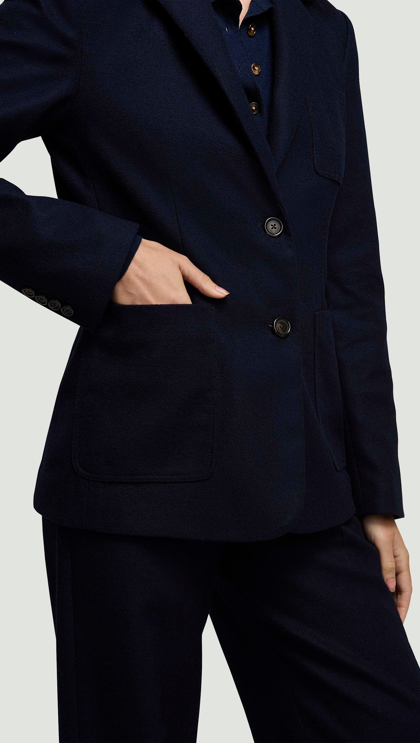 Unlined Weekend Blazer in Double-Faced Wool | Navy