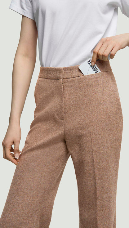Tailored Flare Trouser in Double-Faced Wool | Oat
