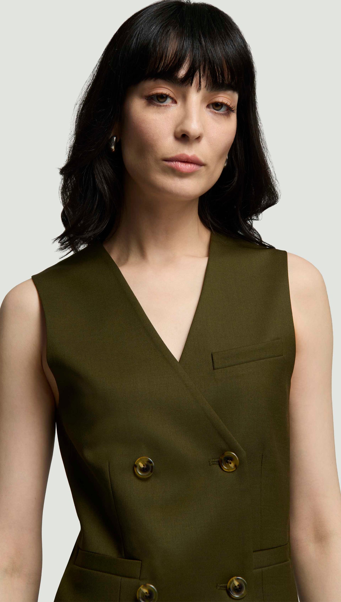 Double-Breasted Waistcoat in Seasonless Wool | Basil