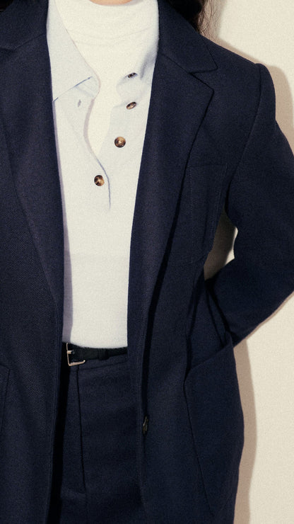 Unlined Weekend Blazer in Double-Faced Wool | Navy