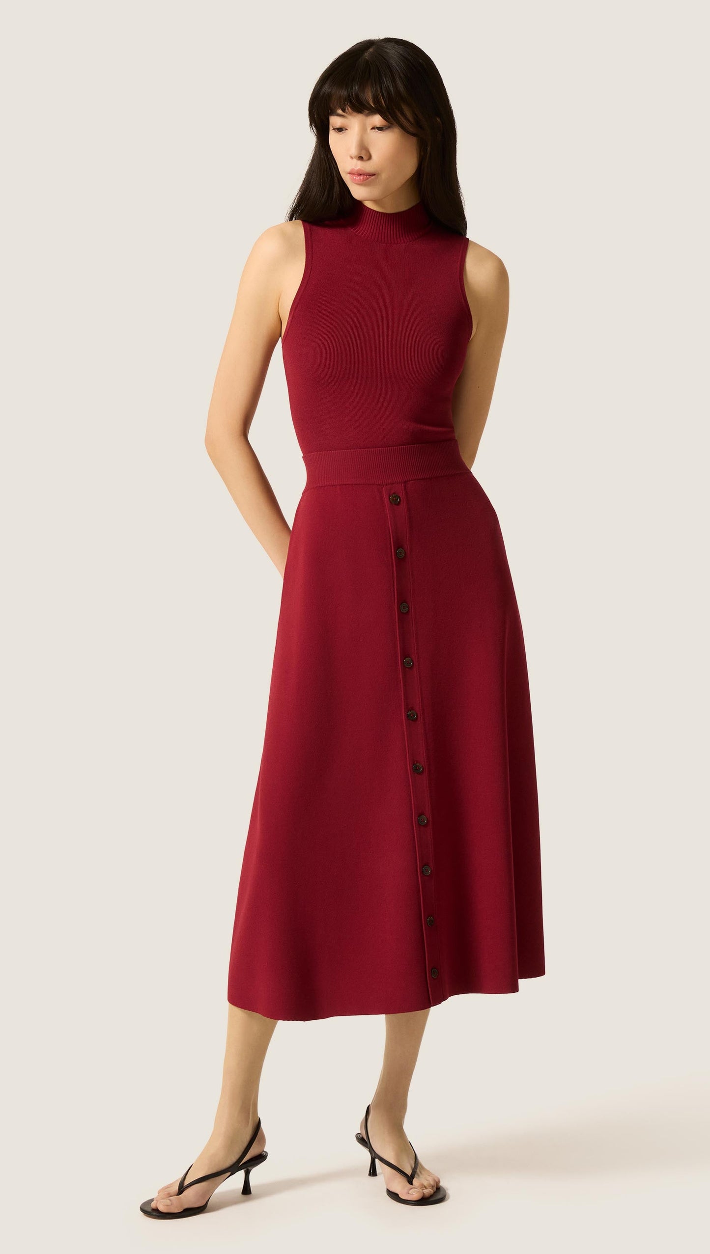 Fulton Skirt in Viscose | Maroon