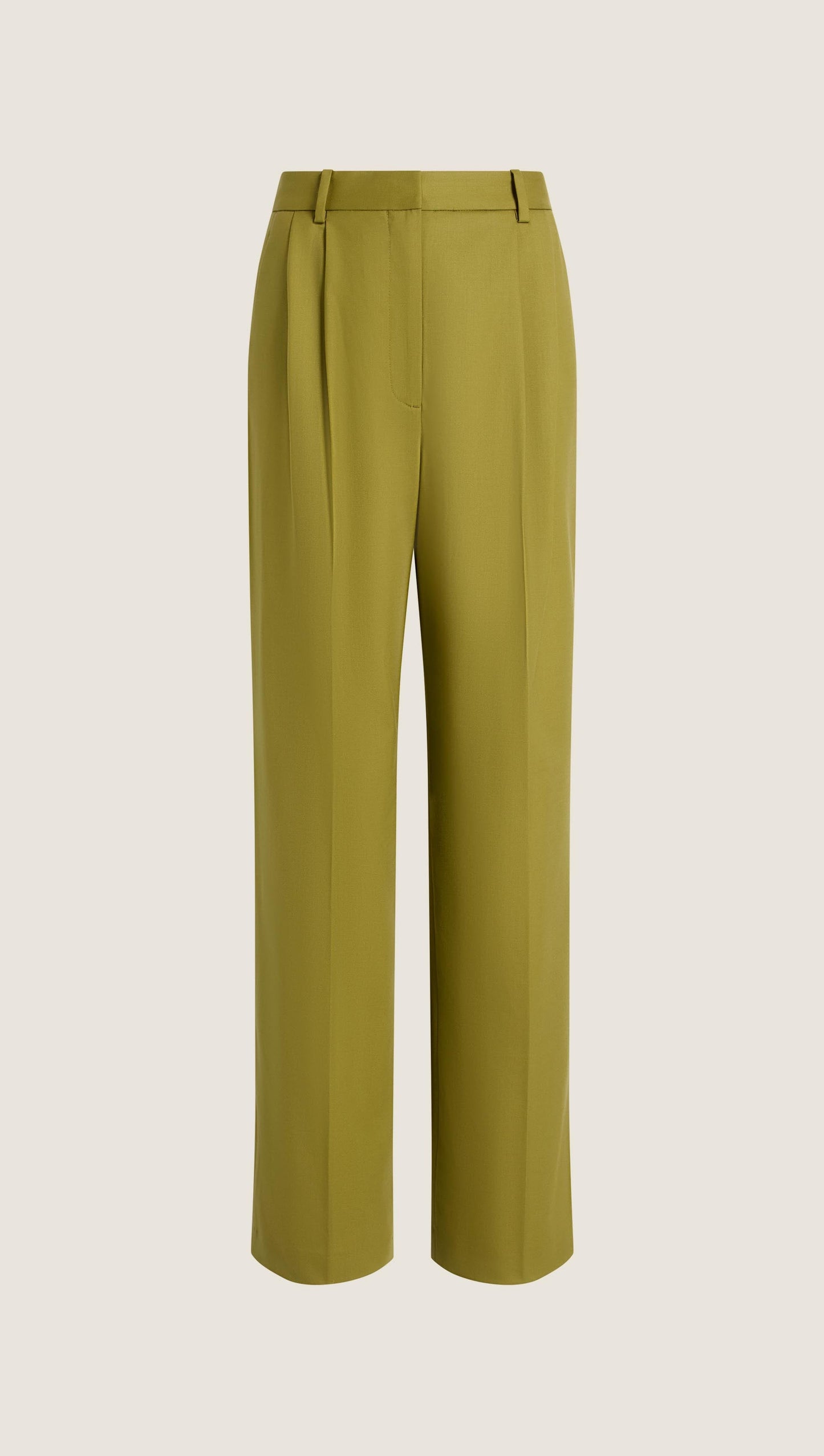 Pleated Tapered Trouser in Seasonless Wool | Pickle