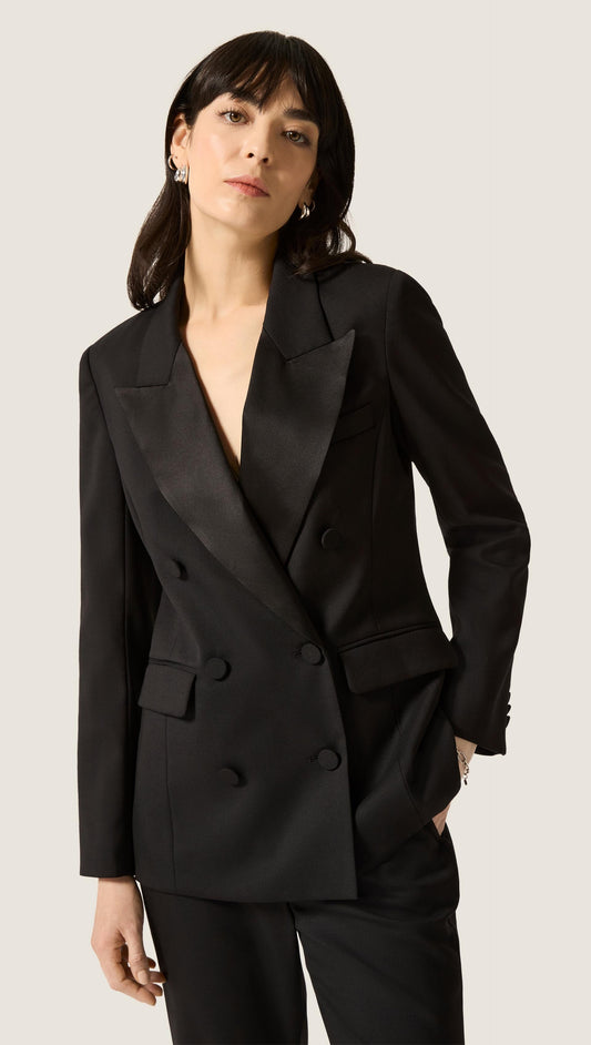Tuxedo Blazer in Seasonless Wool | Black