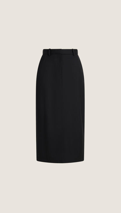 Pencil Skirt in Seasonless Wool | Black