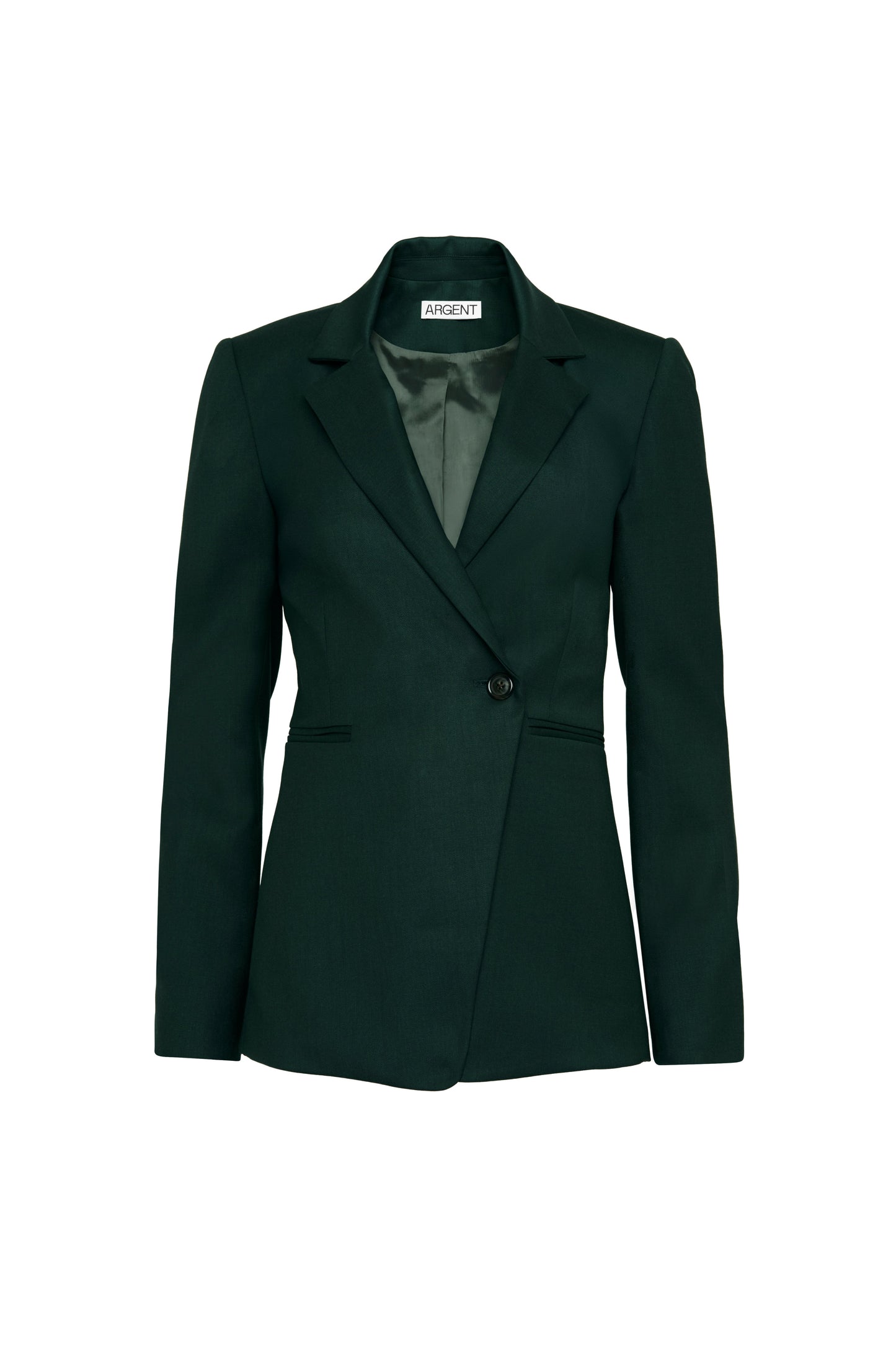 Asymmetrical Blazer in Seasonless Wool | Deep Forest