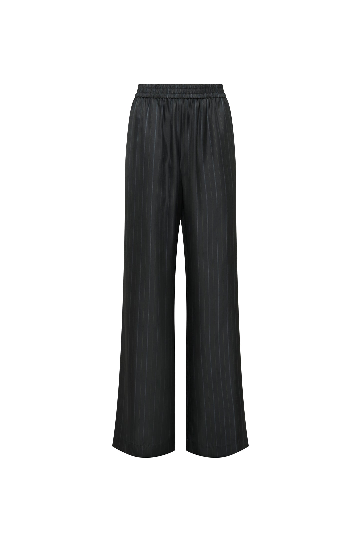 Pull-Up Pant in Silk Twill | Midnight Stripe