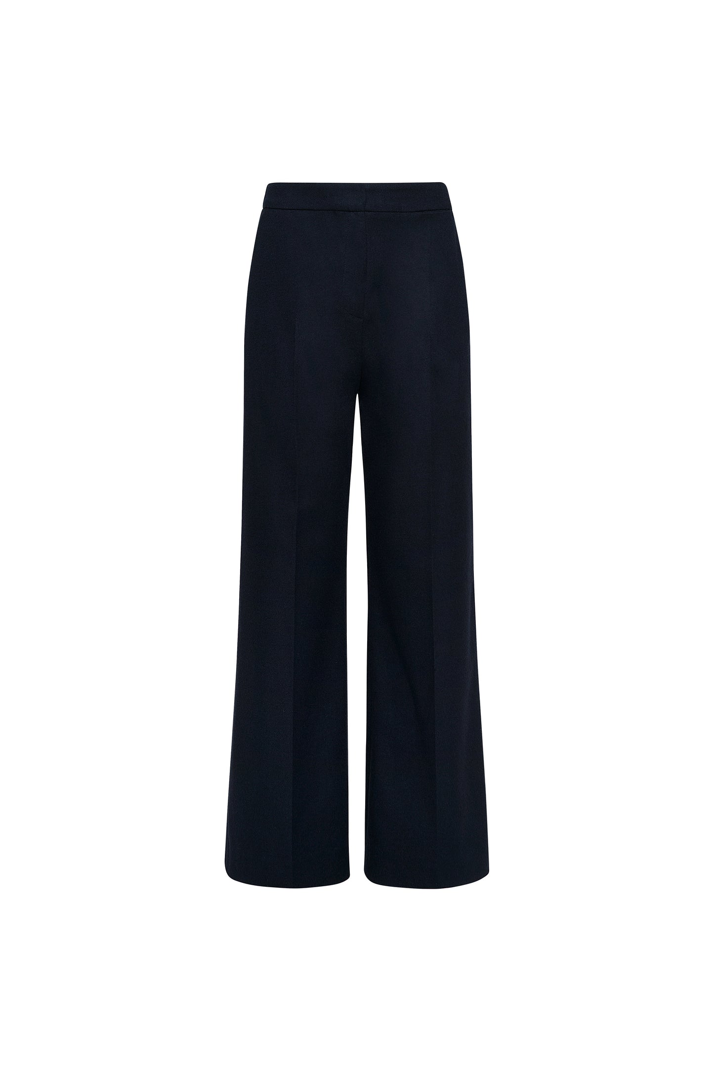 Wide Leg Trouser in Double-Faced Wool | Navy